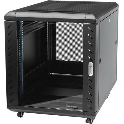 StarTech.com 15U 19" Server Rack Cabinet - 4 Post Adjustable Depth (6-32") Locking Knock Down Enclosure - Mobile w/Glass Door & Casters